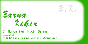 barna kikir business card